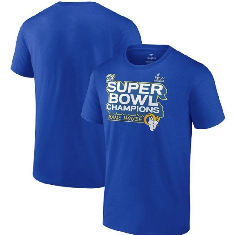 Fanatics 2x Superbowl Champions Los Angeles Rams House Licensed NFL NEW Large‎